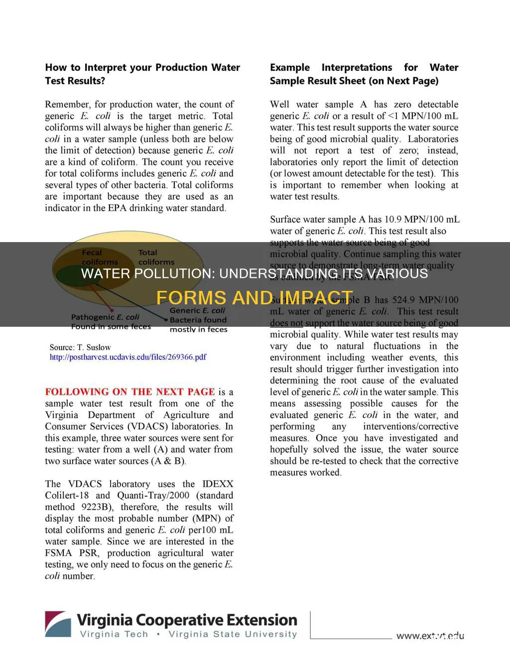 what are subtopics of water pollution