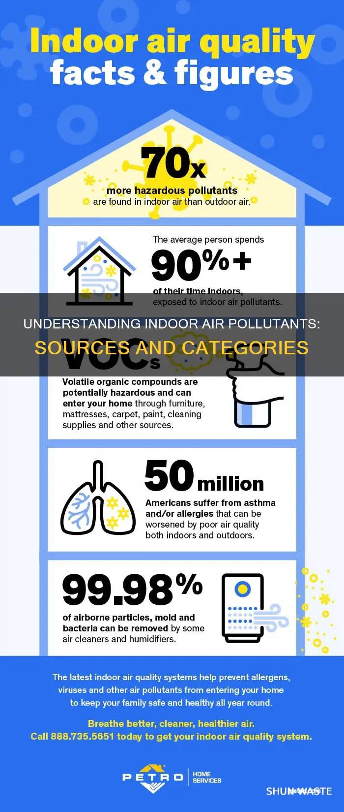 what are the categories for common indoor pollutants