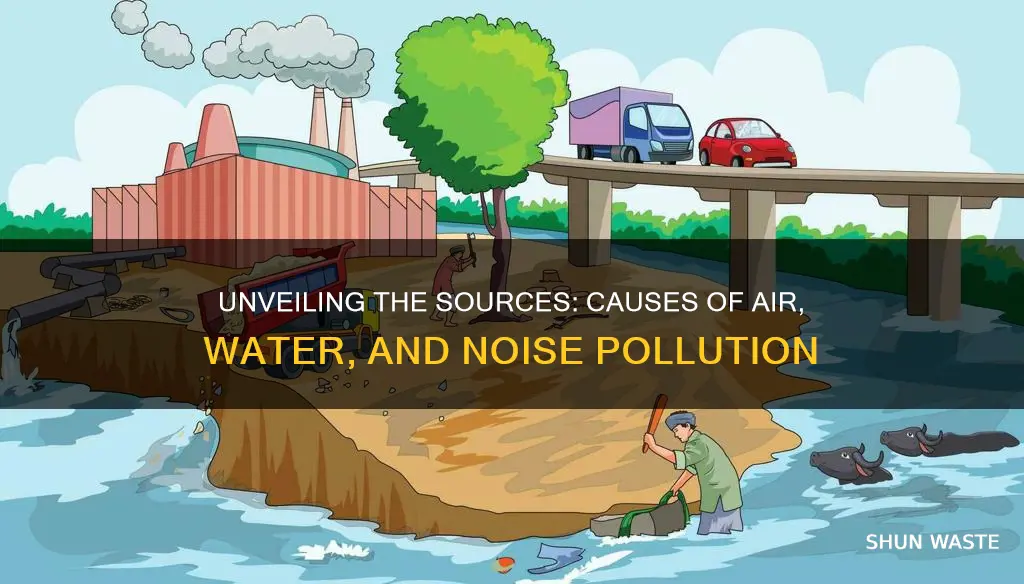 what are the causes of air water and noise pollution