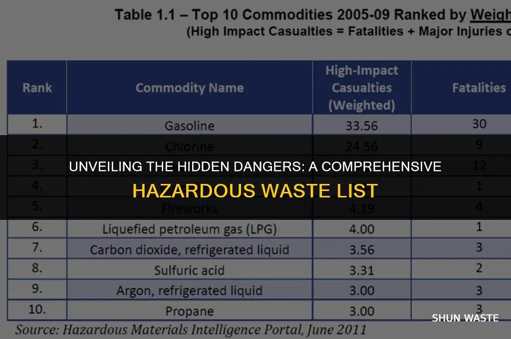 what are the hazardous waste list
