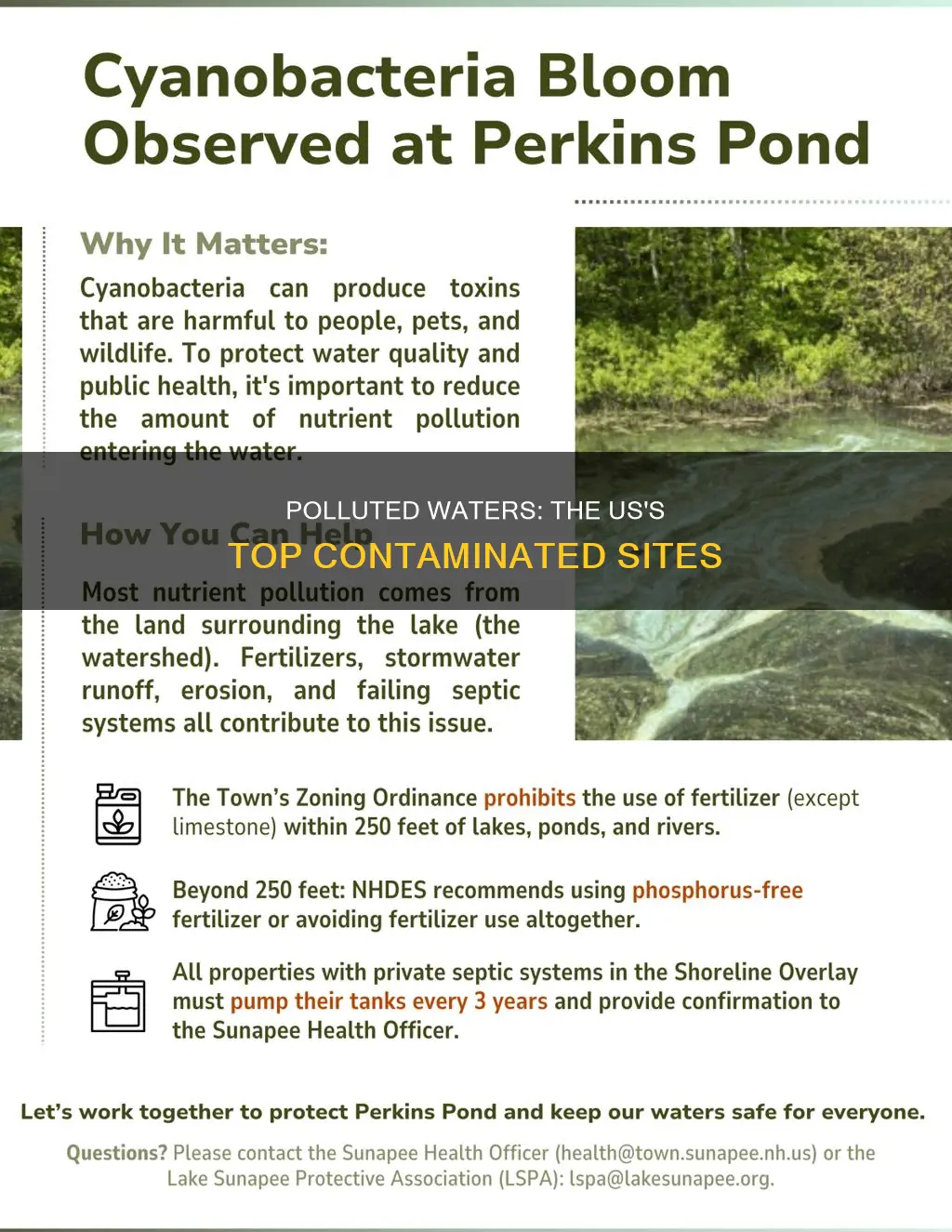what are the top ten pollutted waters in the us