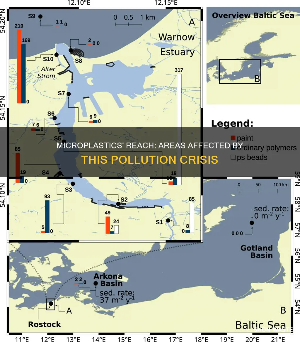 what areas are affected by microplastic pollution