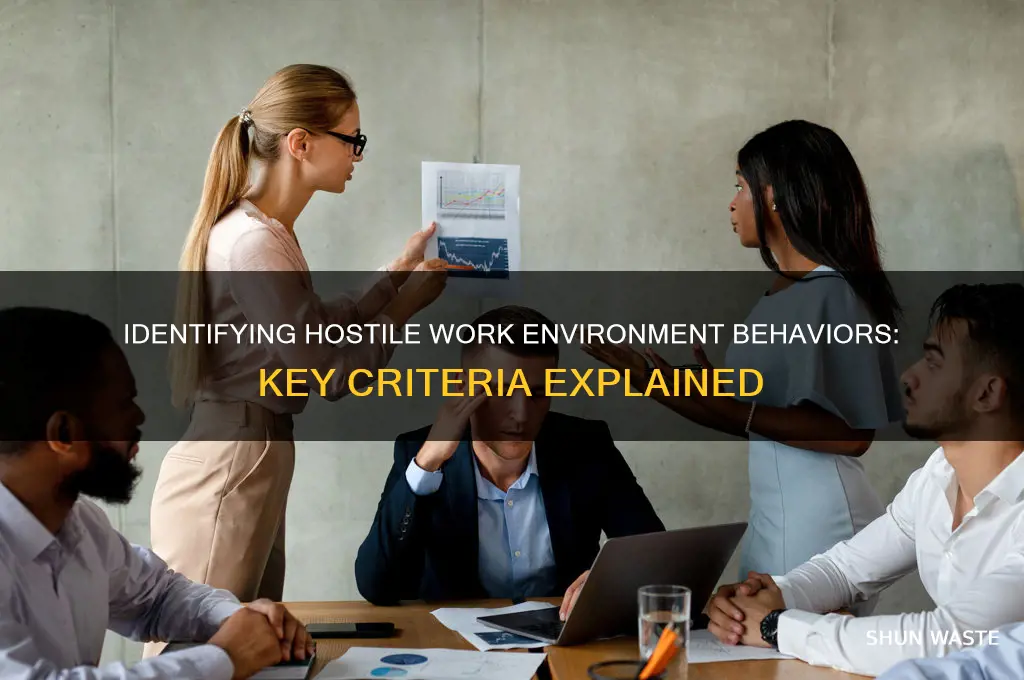 what behaviors are considered criteria for a hostile work environment