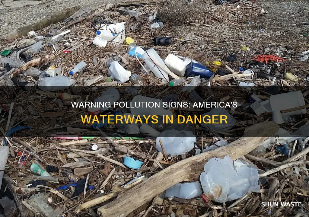 what body of water in america has warning pollution signs