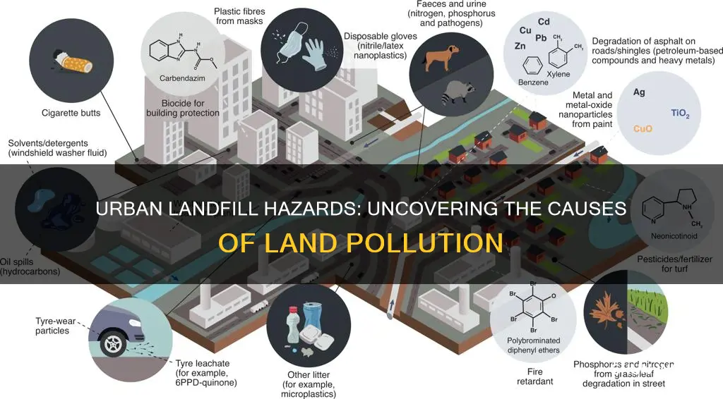 what causes land pollution in urban areas