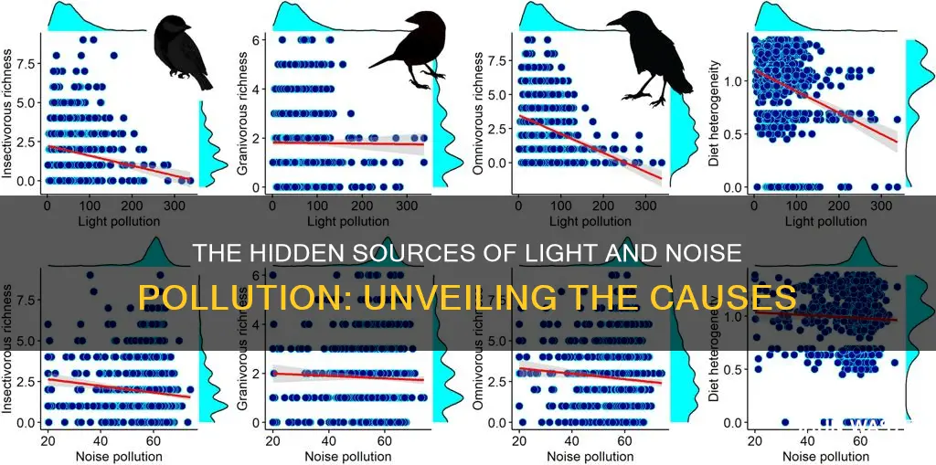 what causes light and noise pollution