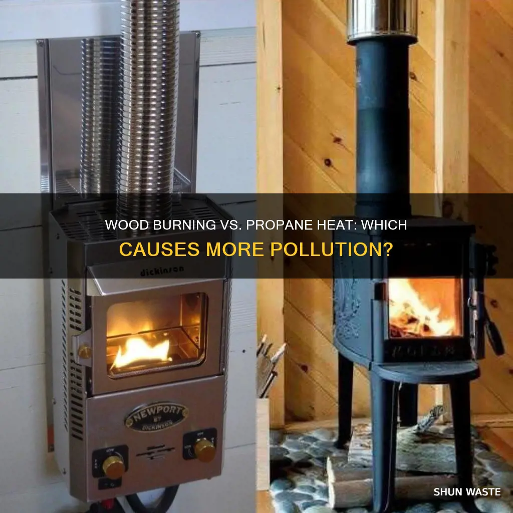 what causes more pollution propane heat or wood burning