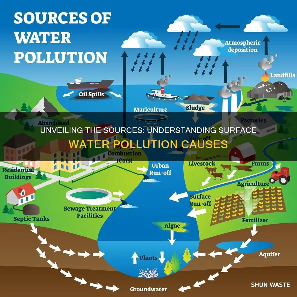 what causes surface water pollution