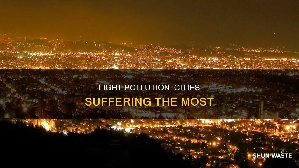 what cities are most affected by light pollution