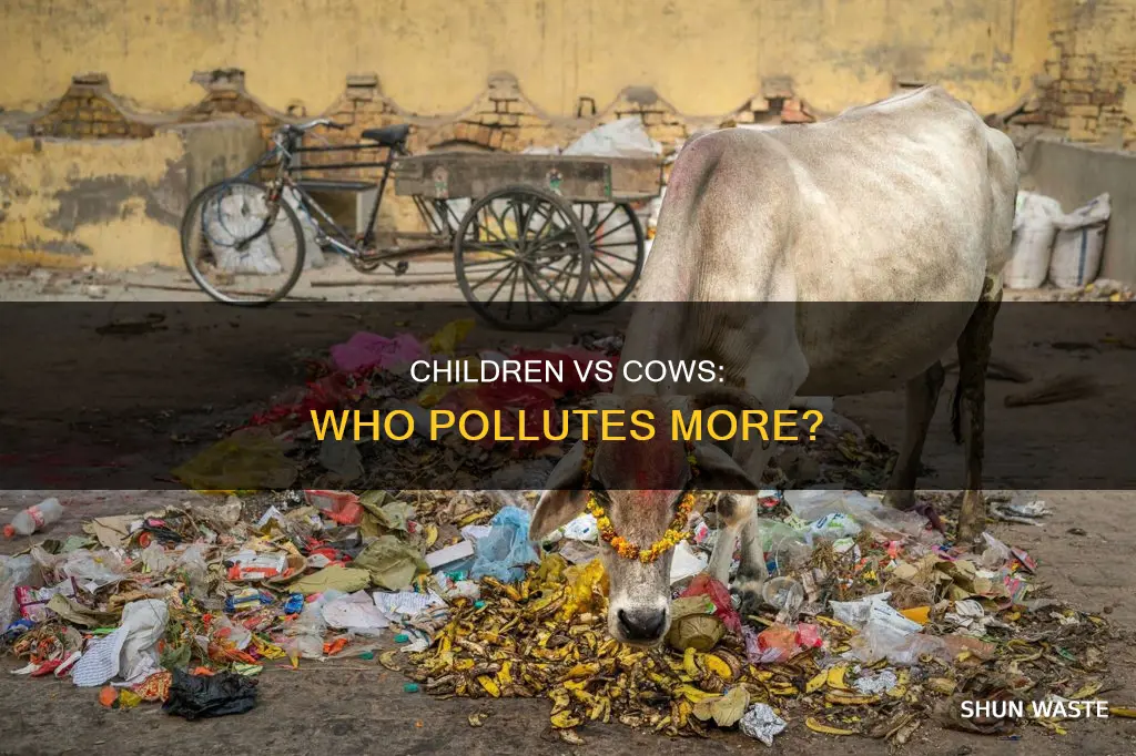 what contributes more pollution children or cows