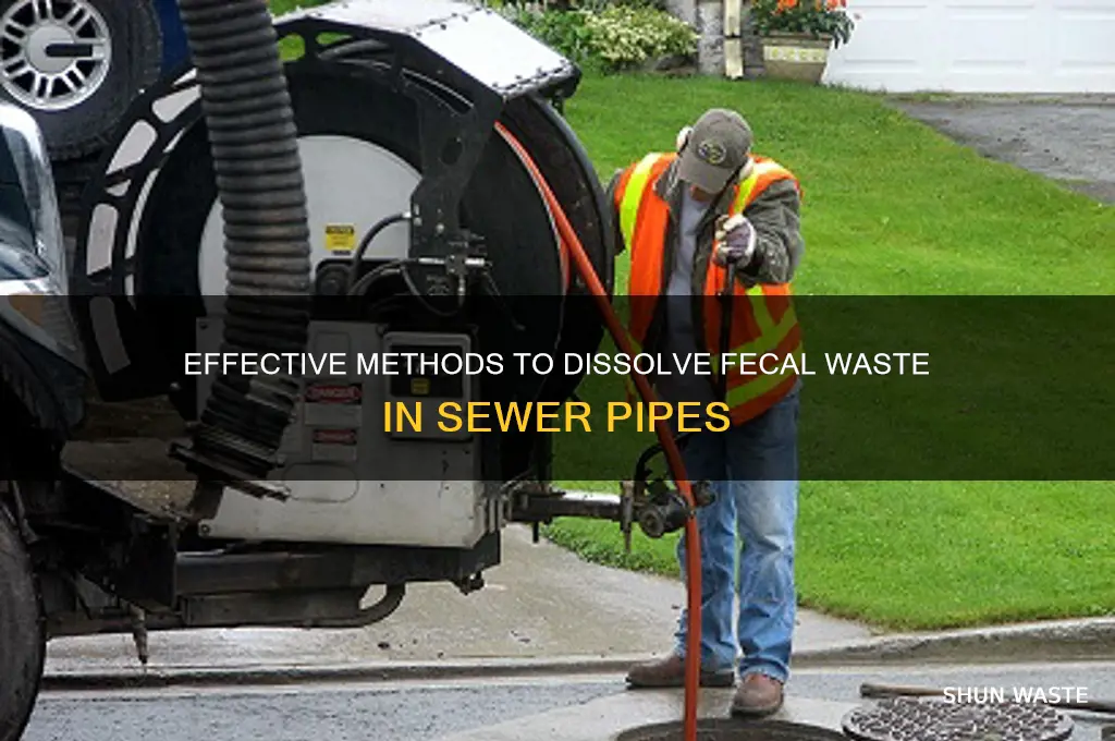what desolves fecal waste in sewer pipes