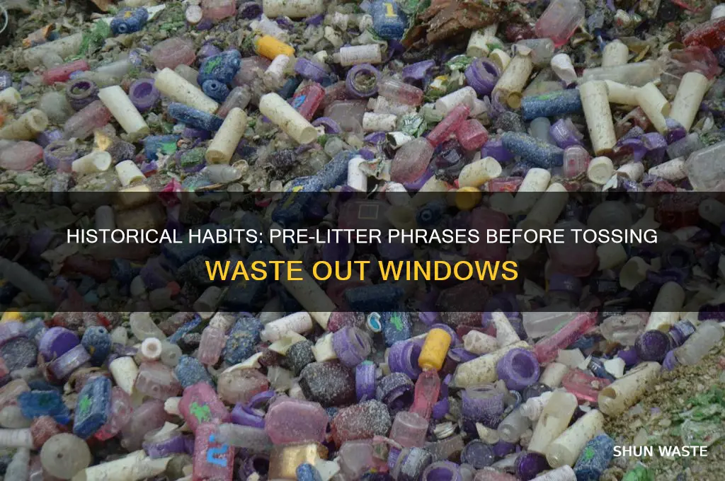 what did they say before throwing waste out the window