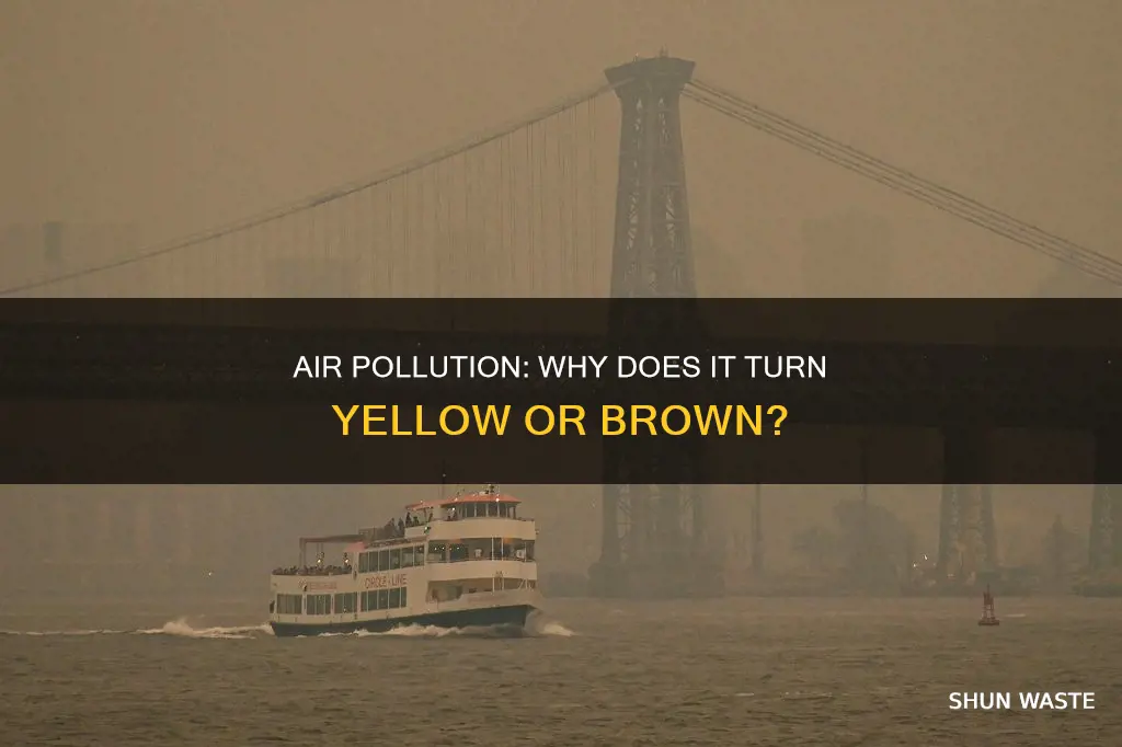 what gives polluted air yellow or brown color