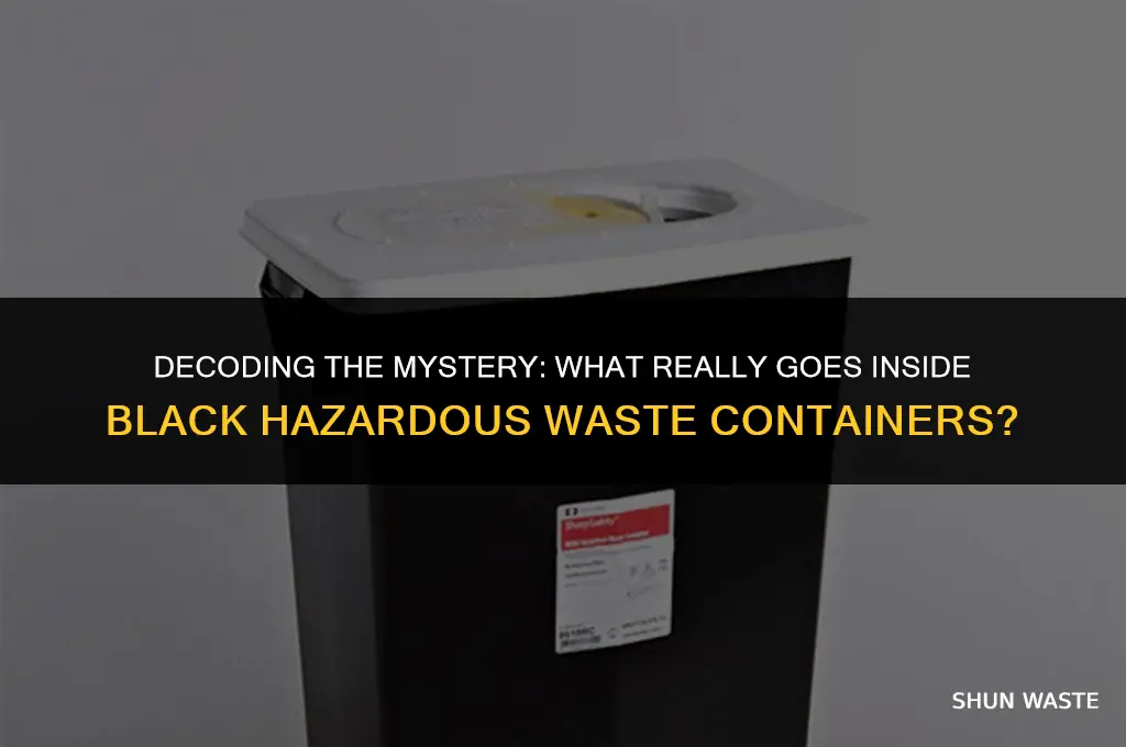 what goes in black hazardous waste containers