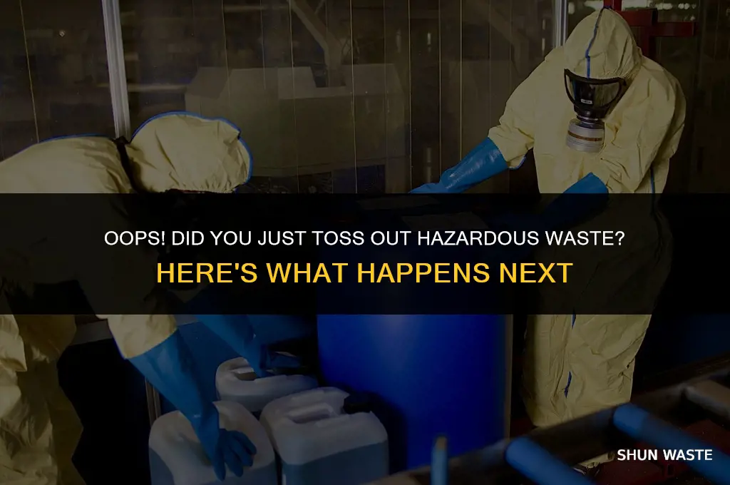 what happens if you accidentally throw out a hazardous waste