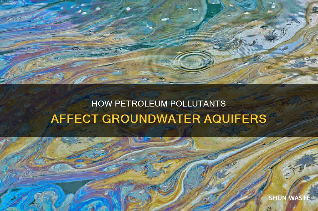 what happens to petroleum pollutants in groundwater aquifers