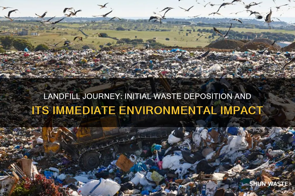 what happens when waste is first deposited into a landfill
