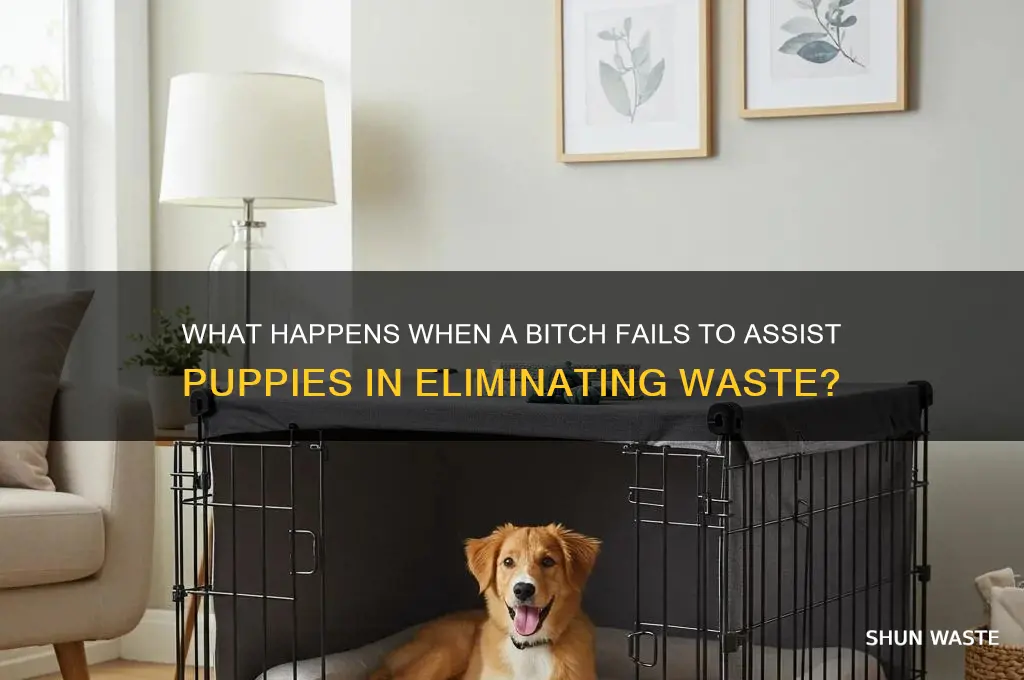 what happrns ig a bitch doesnt help puppies eliminatr waste