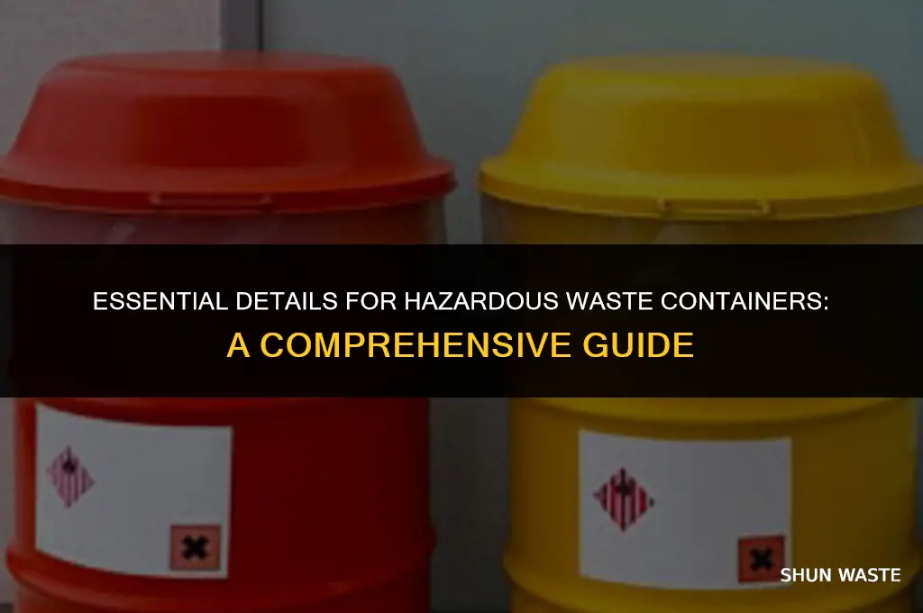 what information must be on a hazardous waste container
