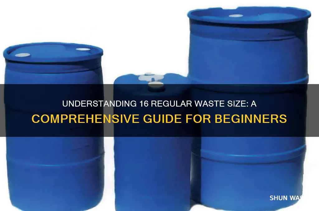 what is 16 regular in waste size
