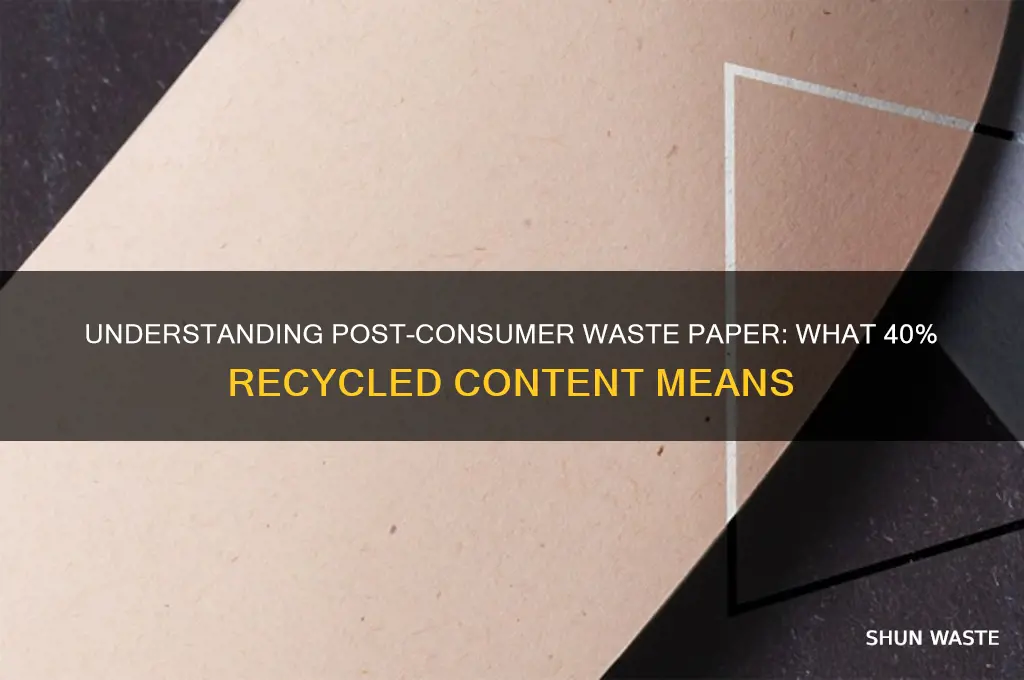 what is 40 post consumer waste paper