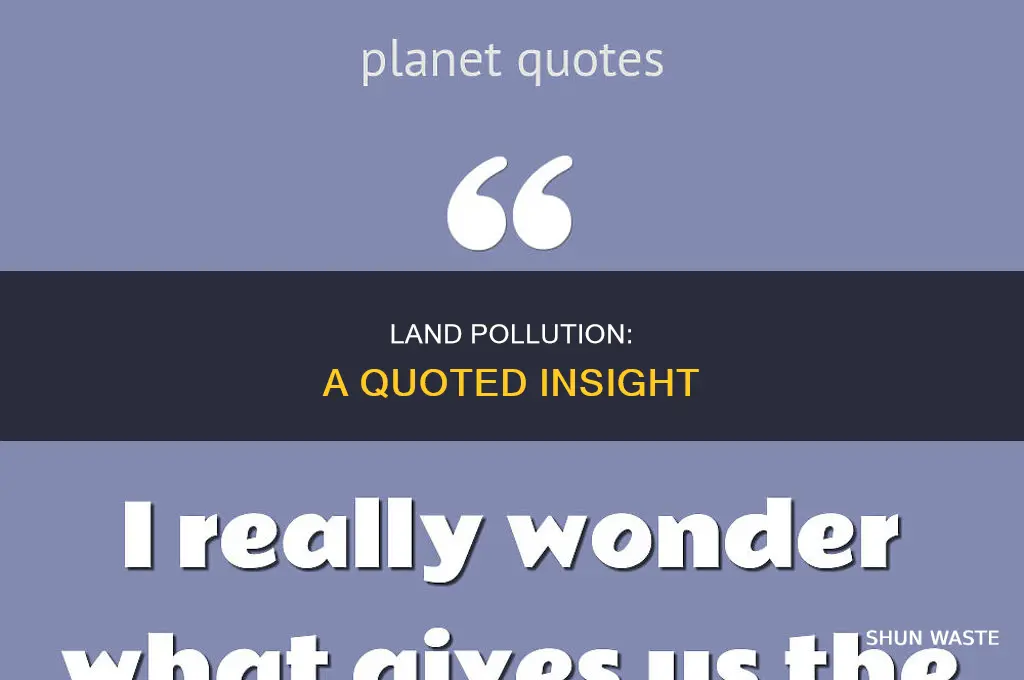 what is a quote about land pollution
