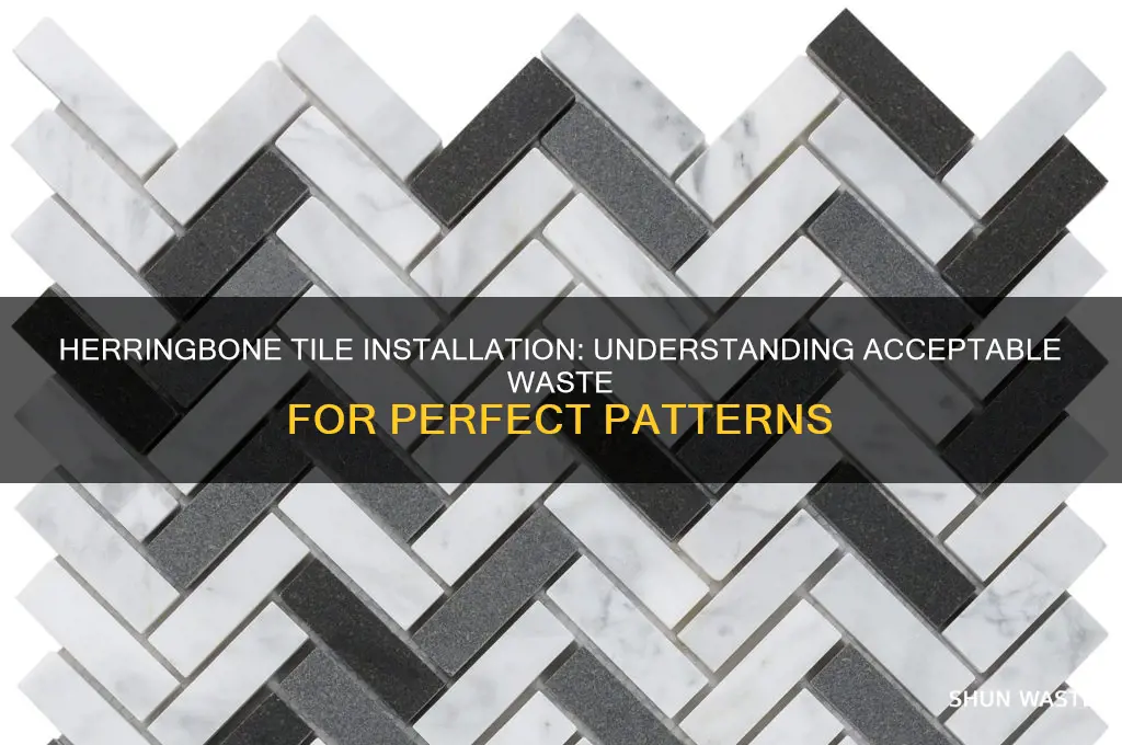 what is acceptable waste for laying tile in a herringbone