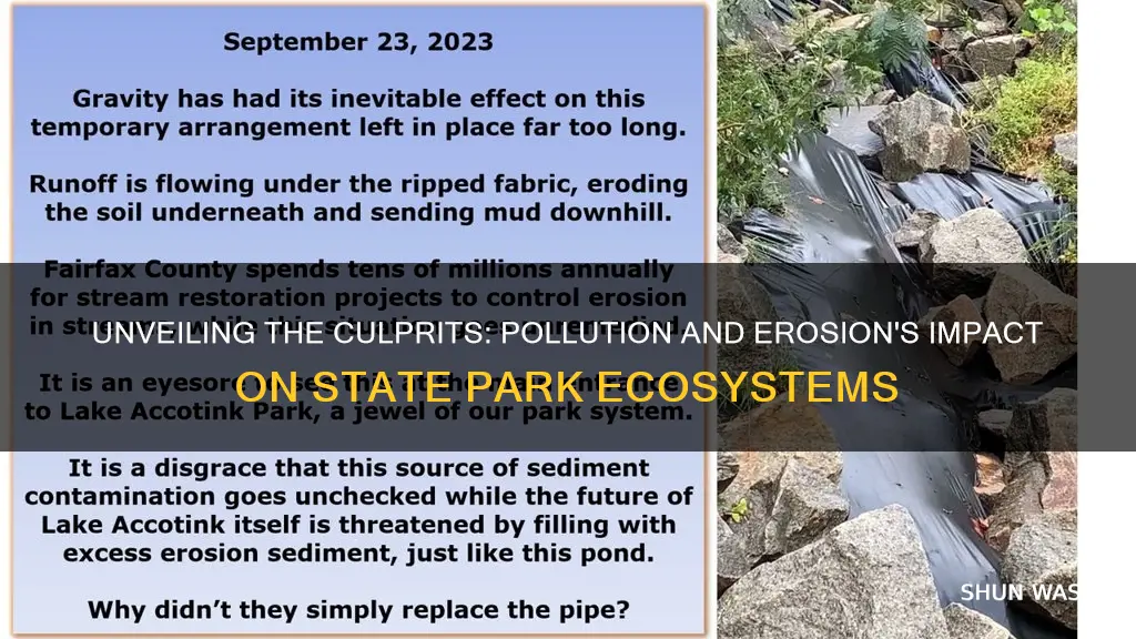 what is causing pollution and erosion in state parks