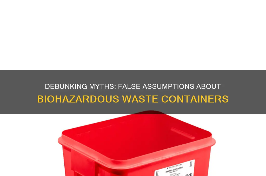 what is false regarding biohazardous waste containers