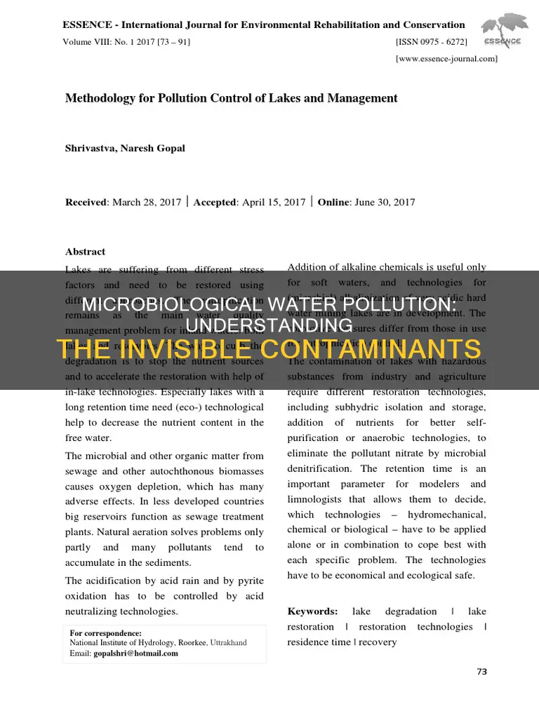 what is microbiological water pollution