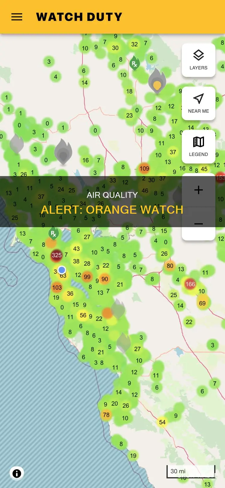 what is orange air pollution watch