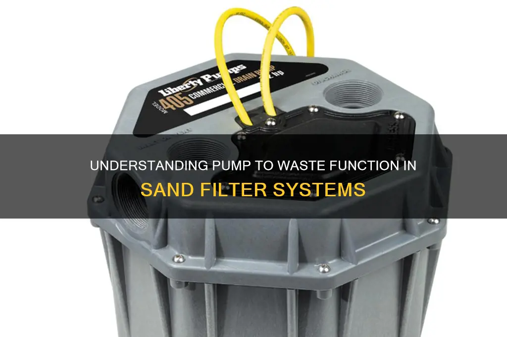 what is pump to waste on sand filter