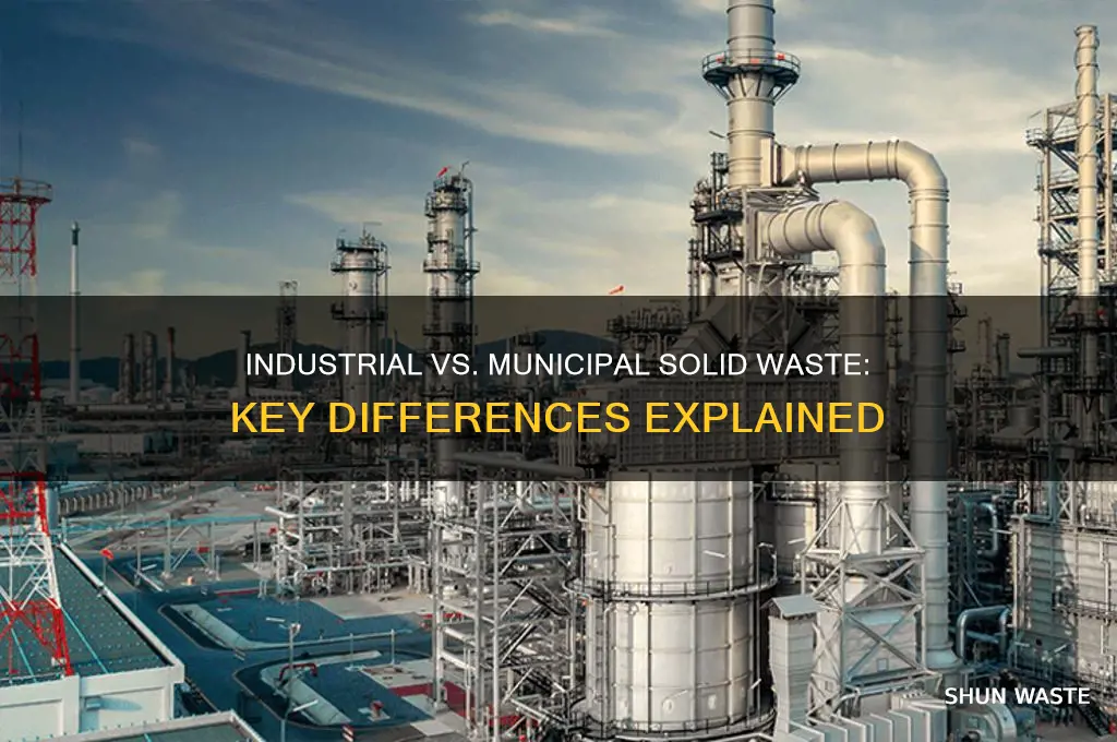 what is the difference between industrial and municipal solid waste