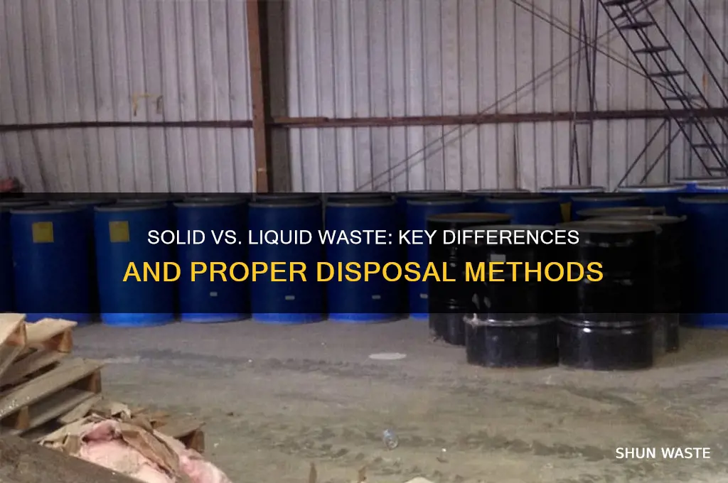 what is the difference between solid and liquid waste