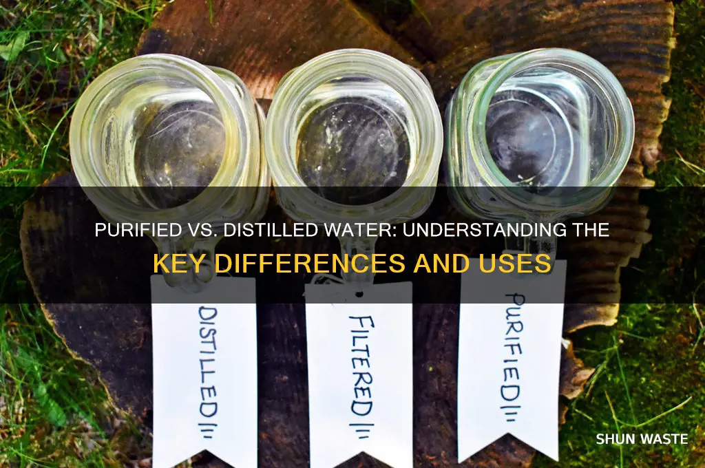 what is the differencein purified waster and distilled water