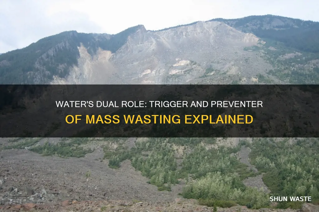 what is the double role of water in mass wasting