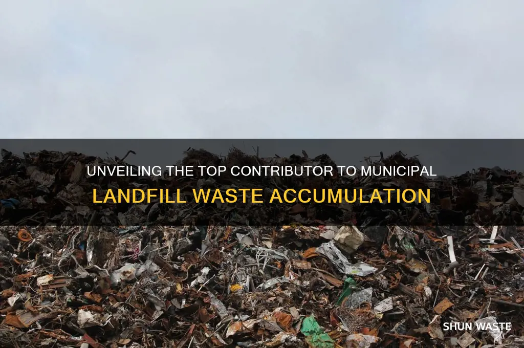 what is the largest source of waste in municipal landfills