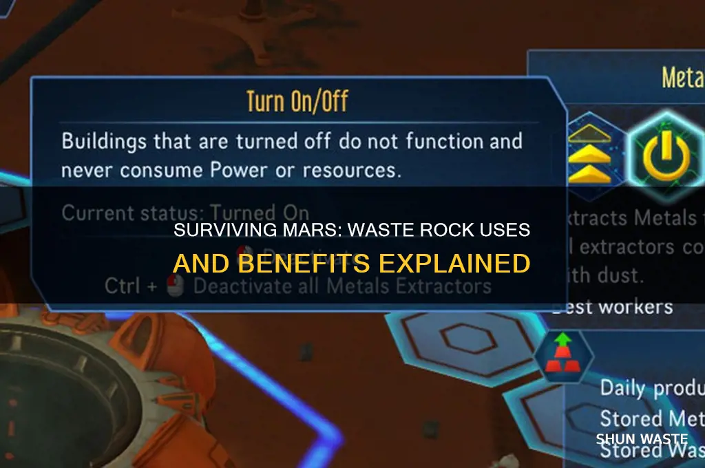 what is waste rock in surviving mars used for