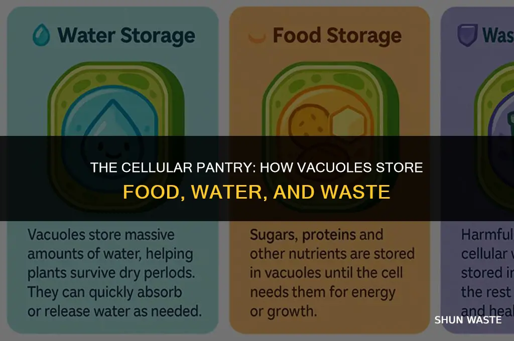 what liquid-filled spacestores food water and waste in the cell