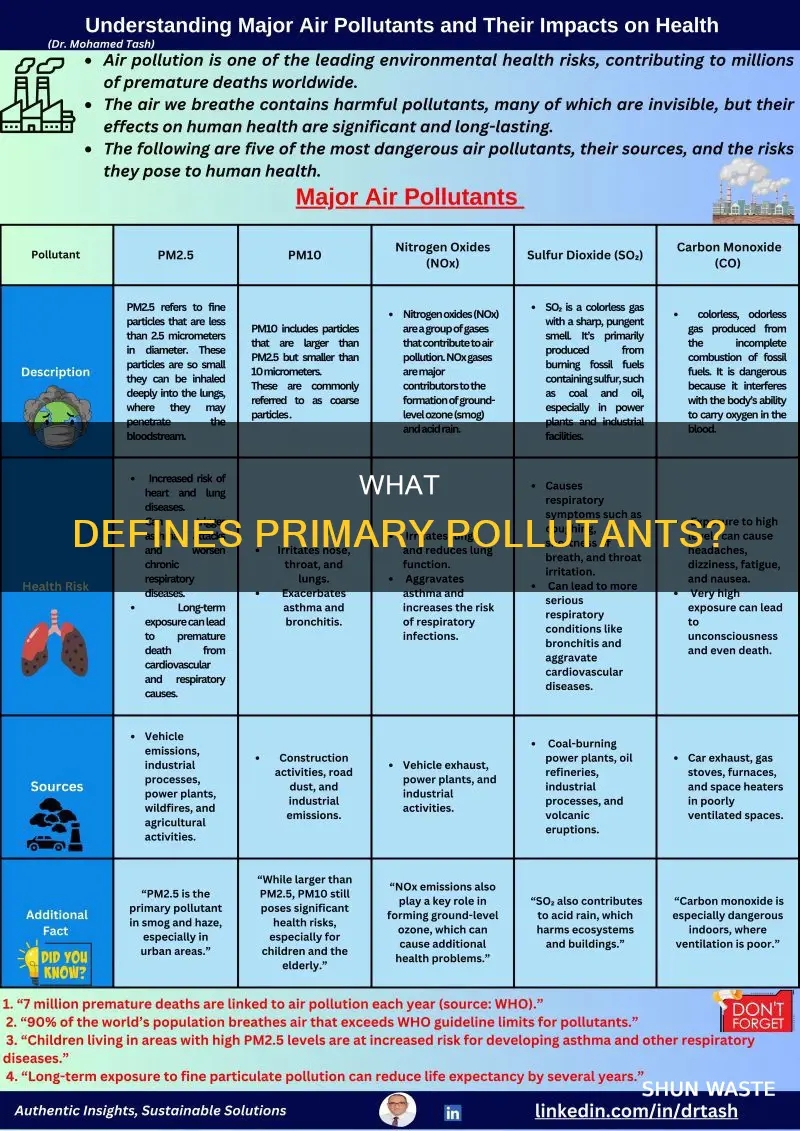 what makes a pollutant a primary pollutant
