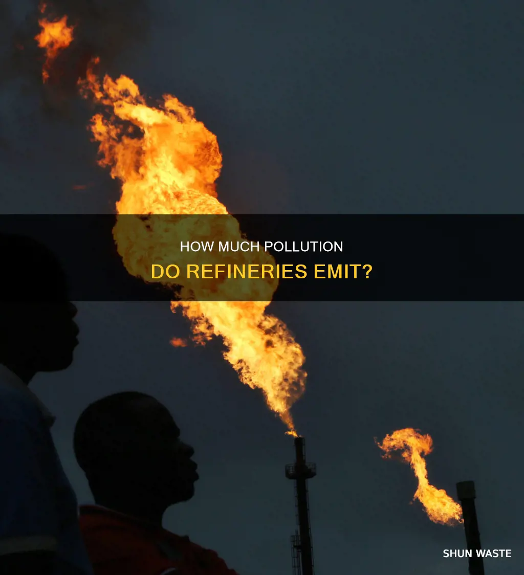 what percent of exhaust at a refinary is pollution