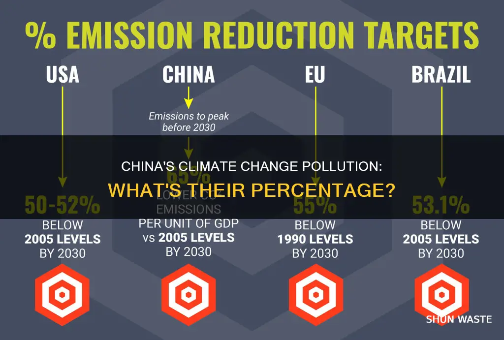what percent of world climate change pollution does china add