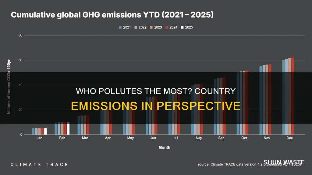 what percentage of countries pollute the most