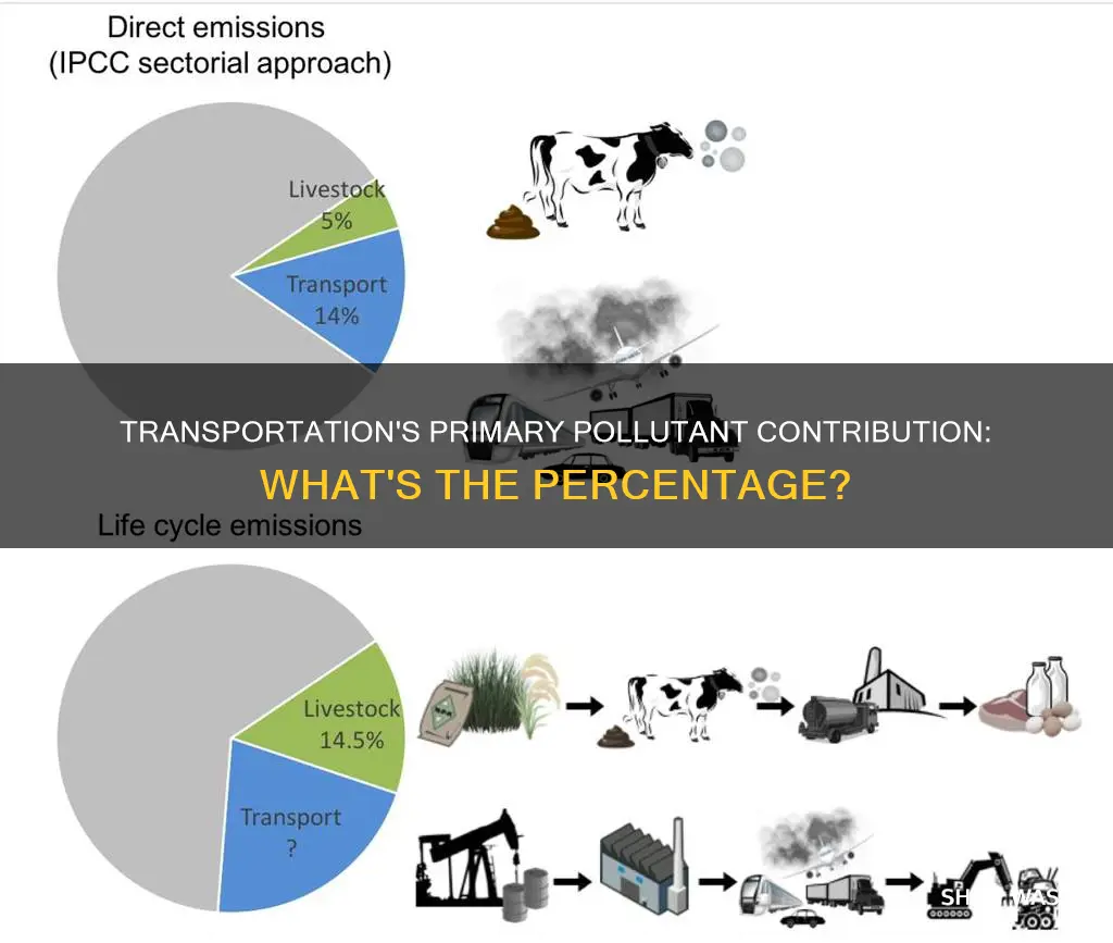what percentage of primary pollutants are attributable to transportation