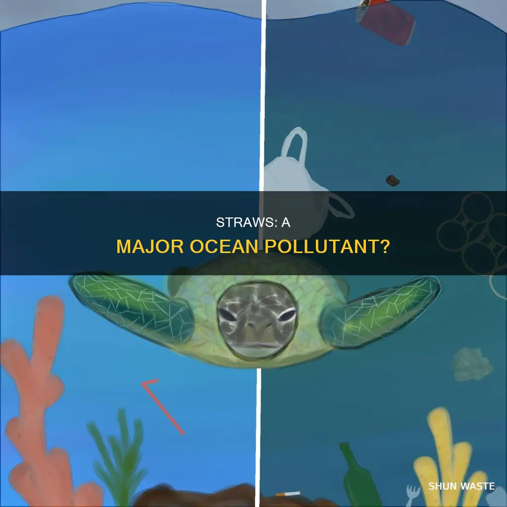 what percentage of straws make up ocean pollutants