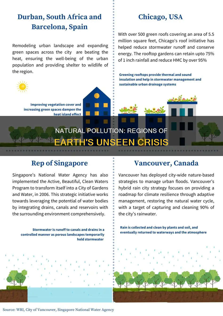 what regions of the earth have natural pollution