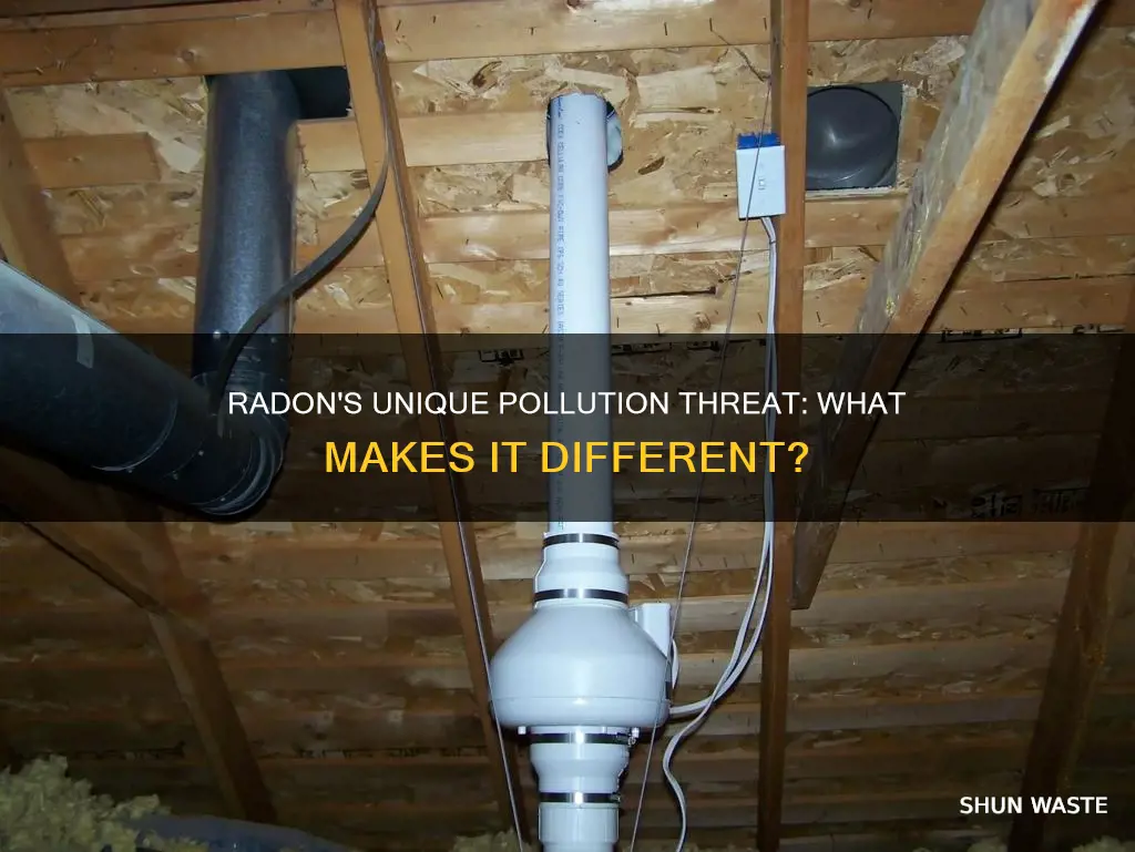 what sets radon apart from most pollution