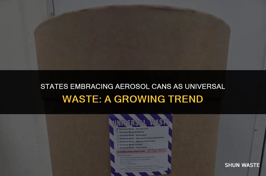 what states have adopted aerosol cans as universal waste