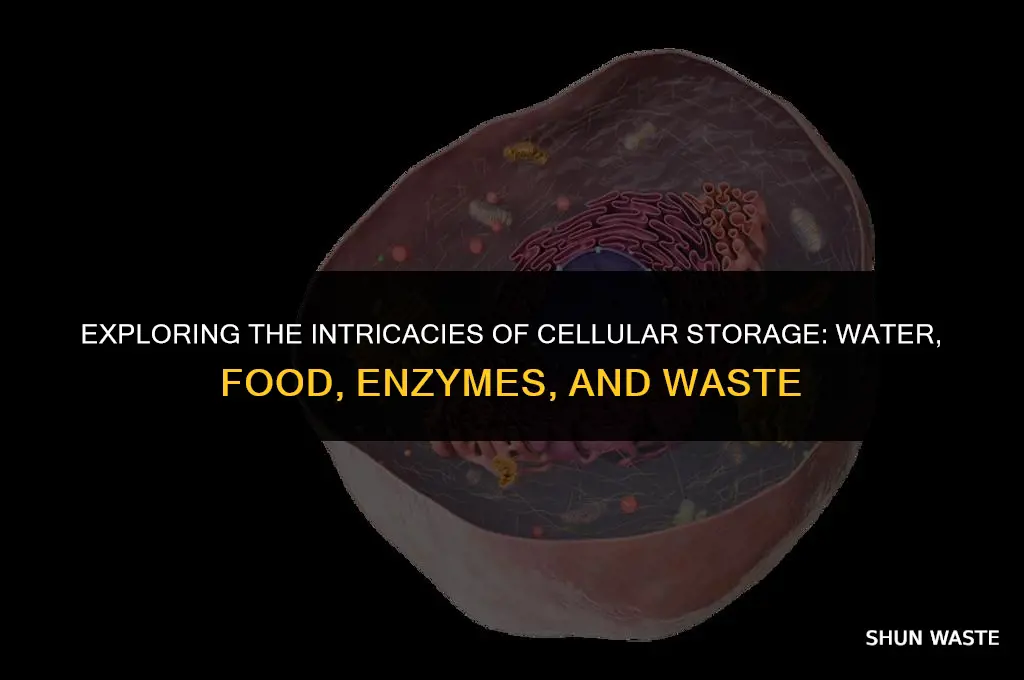 what stores water food or enzymes and waste products