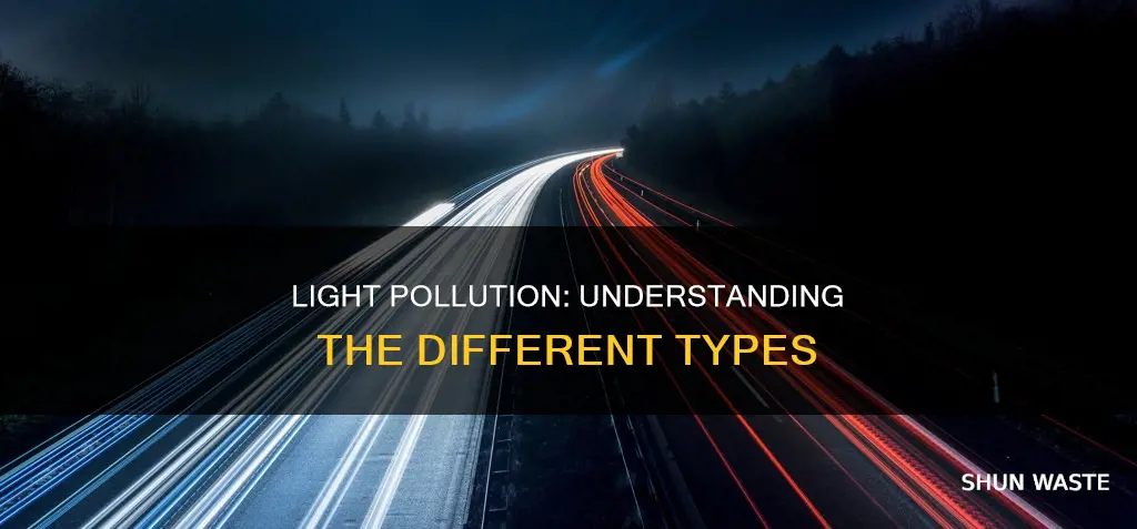 what types of light pollution are there